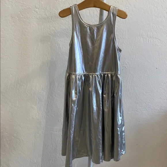 pink chicken metallic dress Pink Chicken Silver Liza Lamé Metallic Dress